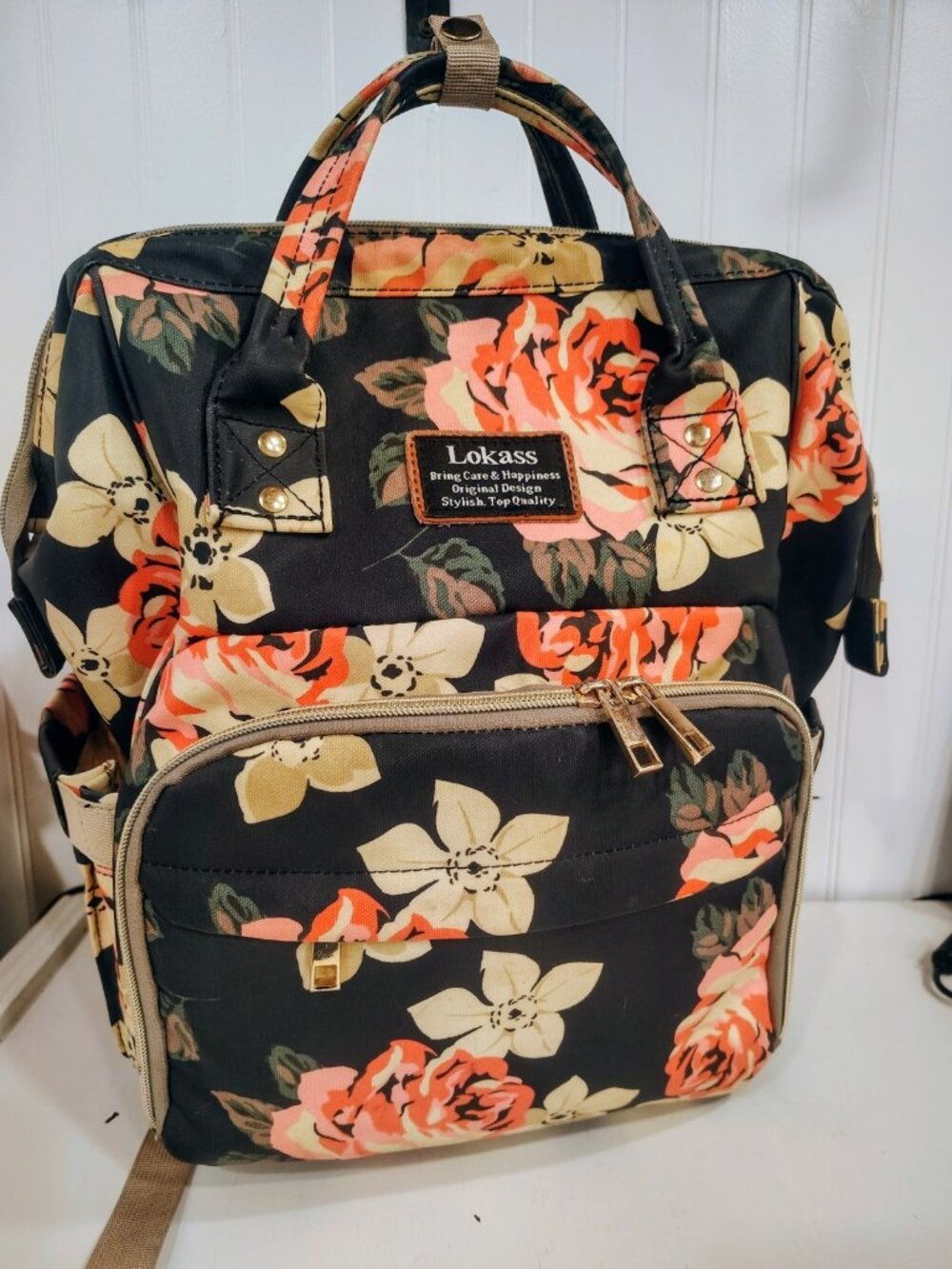 Lokass Floral Diaper Bag Waterproof Backpack Infant Insulated Pouch GUC